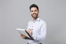 Man with clipboard